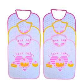 Ellepi Baby bib terry cloth with bib children toddler waterproof boy for washable sleeves large fabric scarf years girls ties cotton months, Girl 1