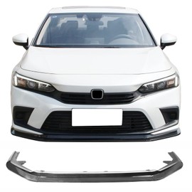 IKON MOTORSPORTS, Front Bumper Lip Compatible with 2022-2024 Honda Civic 11th Gen 4-Door Sedan & Hatchback, Carbon Fiber Print RS Style PP Front Bumper Lower Lip Spoiler Bodykit
