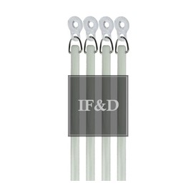 IF&D Fabrics and Drapes - 36 Inch - 4 Pack - White Fiberglass Drapery Curtain Pull Wands with Plastic Adapter - Style#10059