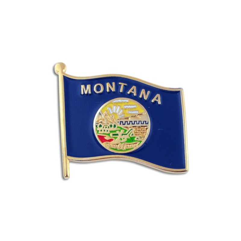 PinMart Montana US State Flag MT Enamel Lapel Pin