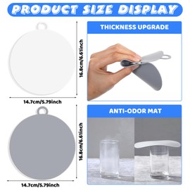 Yinkin 6 Pcs Shower Drain Cover Floor Drain Cover to Keep Bugs Out Silicone Tub Stopper Sewer Anti-Odor Mat Deodorizing Plugs for Bathroom Kitchen Laundry(5.79 Inch OD,Round,White, Grey)