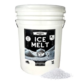 Home and Country USA Halite Crystals Ice Melt Effective to -25°F, Eco-Friendly De-Icer, Optimal Granule Size for Quick Melting, Ideal for Driveways, Walkways, and Entryways 50 lb Pail