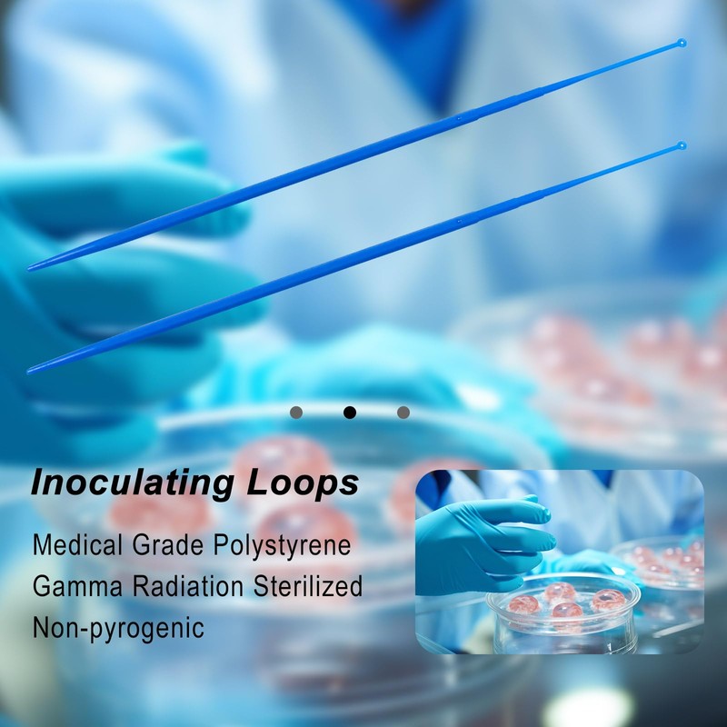 CryoKing 25pcs 1ul Disposable Sampling Rods, Plastic Vaccination Loops, Polystyrene