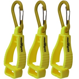 [ 3 Pack ] Glove Clips UG-H2492 | POM, Versatile, Multipurpose Holder for Gloves, Hats and Gear (Metal Snap Clip, Yellow)
