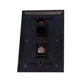 RiteAV - 1 Port Coax Cable TV- F-Type 1 Port Cat6 Ethernet Wall Plate - Black