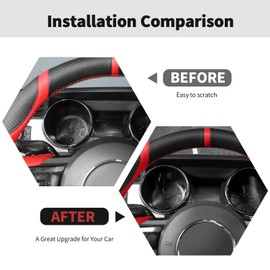 RT-TCZ Carbon Fiber Dashboard Cover Dash Board Instrument Ring Cover Trim Decoration Interior Accessories for Ford Mustang 2015-2018