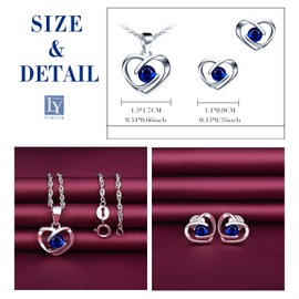 Yumilok Women's Jewellery Set 925 Silver Wedding Bridal Jewellery Set Zirconia Necklace Earrings Silver 925 Sterling Silver Jewellery Set for Women, Sterling Silver Sterling Silver Zirconia, Cubic