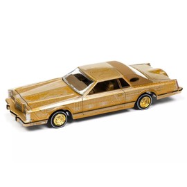 1979 Continental Lowrider with Graphics Luxury Cruisers Series 1/64 Diecast Model Car by Auto World 64482-AWSP175 (Gold)