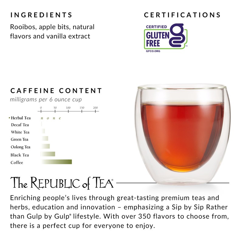 The Republic of Tea Caramel Apple Red Tea, 36-Count, Packaging