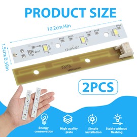 WR55X26671 LED Light Board Replacement, 2 Pack, Compatible with Select GE Refrigerator and Freezer Models, Replaces PS11767930 AP6035586 4468532 EAP11767930, 7500K Bright White Fridge Light Board