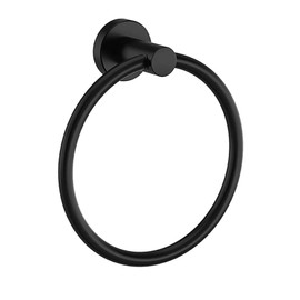 Black Towel Holder Towels Rail - Towel and Toilet Roll Holder Set 2, Matt Black, 090308