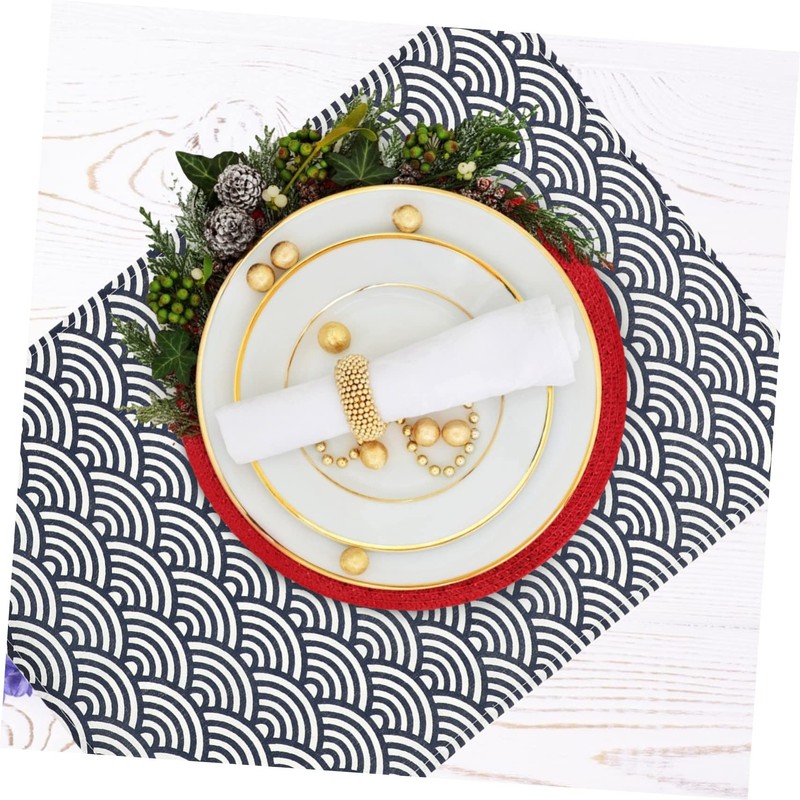 Alipis 2pcs Japanese Pattern Rectangle Table Cloths Retro Dining Covers