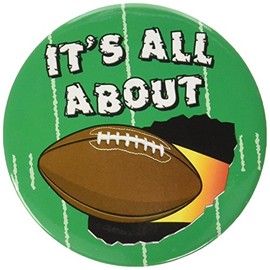 It's All About Football Button Party Accessory (1 count) (1/Pkg)