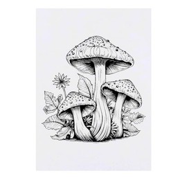 'mushrooms' Temporary Tattoo - Water Resistant, Skin-Safe, Non-Toxic Transfer (TO00064311)