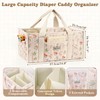 SEISSO Diaper Caddy Organizer with Handle, Portable Baby Gift Basket,