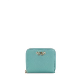 GUESS Laurel SLG Small Zip Around Wallet Teal, teal
