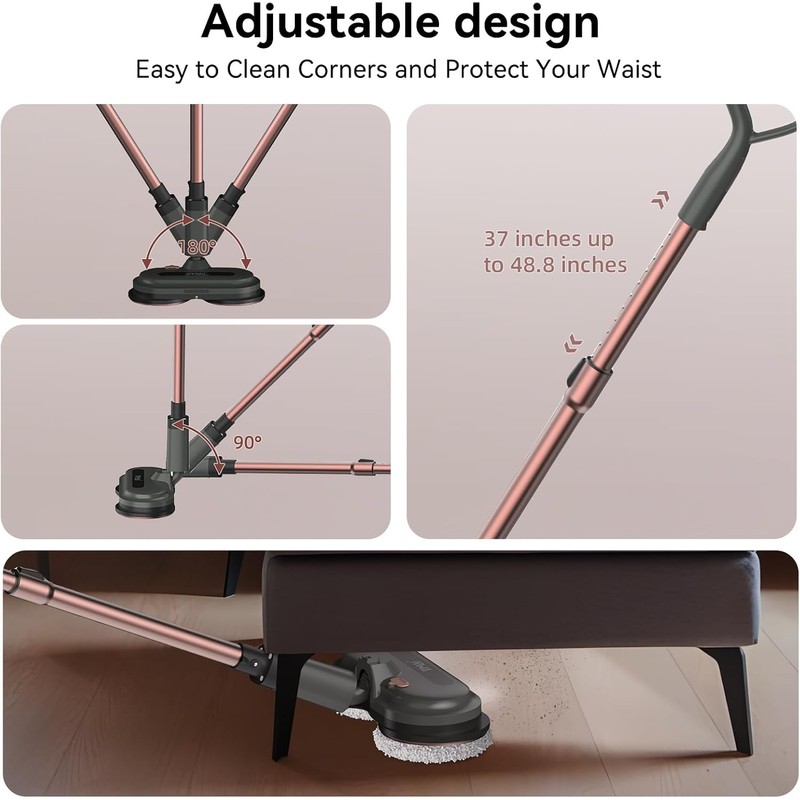 Cordless Electric Mop, Electric Floor Cleaner with Water Sprayer &