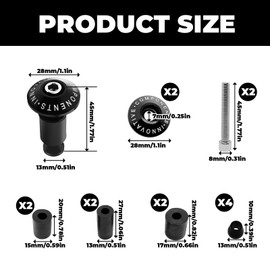 Pack of 2 Motorcycle Handlebar Weights, Handlebar Ends, Motorcycle, Universal Handlebar Plugs for Most Motorcycles with 22 mm (7/8 Inch) Diameter Handlebars, Robust and Stable, Individual and Stylish