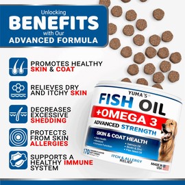 Yuma'S Omega 3 Fish Oil for Dogs 170 Chews Skin and Coat Supplement 170 Chews