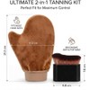 Tanning Mitt and Fake Tan Brush Set, Reusable Applicators for