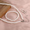 TIESOME Pearl Necklace Bracelet Earrings Set, Faux Pearl Jewelry Set