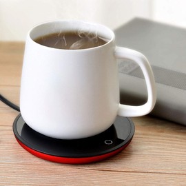 Ausla Kaffeetasse Wärmere Desktop-Tasse Wärmeren Heizkissen mit Intelligenter Konstanter Temperatur 40 ℃ -60 ℃ für Milch Tee Kaffee Büro Home (EU -Stecker 220 V)