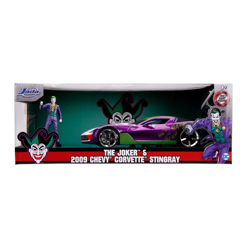 Jada 253255020 Joker 2009 Chevy Corvette Stingray 1:24 escala DIE-Cast