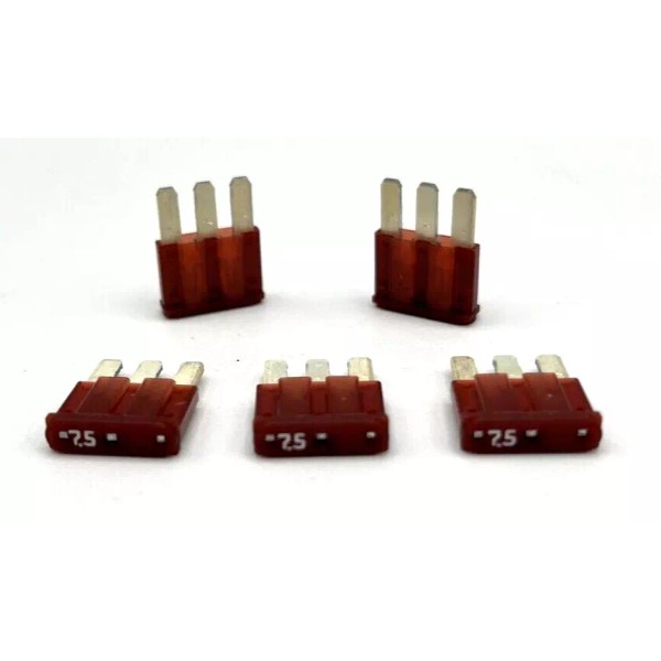 Unbranded Micro3 Automotive Mini Blade Fuse 7.5 AMP 5 Pieces