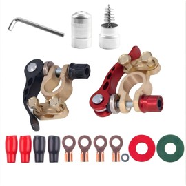 frymmx Quick Release Battery Terminal Connectors 2 Pcs - 4 Way Disconnect for Car Battery Terminals, Fits SAE/JIS Type A Posts on Cars, Vans, Trucks & More