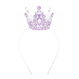 Velscrun Purple Crystal Tiara Headband, Crowns for Women, Princess Girls Tiaras, Royal Queen Crown Princess Quinceanera Headpieces for Birthday Prom Bride Wedding Pageant Party Hair Band