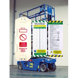 LIVELIFEBETTER® MEWP Scissor Lift Inspection Tag Kit - Holders and Inserts -Pre-Use Checklist and Daily Inspection Record for Equipment Safety (3 Holders, 6 Inserts)