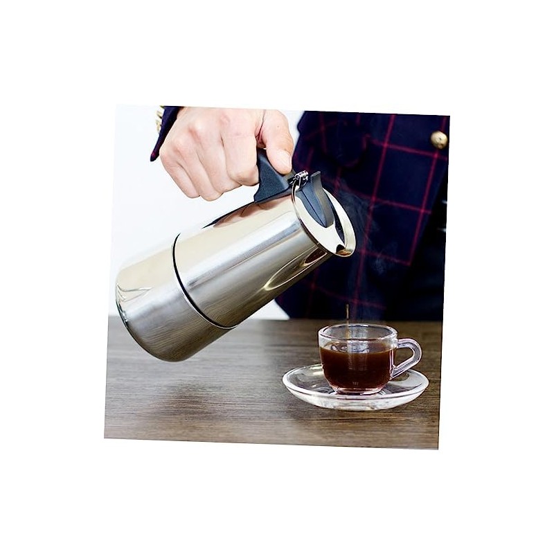 Cafetera de Acero Inoxidable para Moka, 200ml, Uso Doméstico