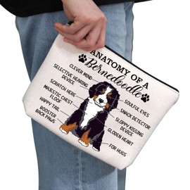 G2TUP Bernedoodle Lover Gift Anatomy Of A Bernedoodle Makeup Bag Bernedoodle Owner Cosmetic Bag Dog Mom Gift (A Bernedoodle MB)