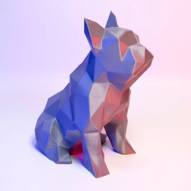 Low Poly French Bulldog Statue Modern Dog Decor Unique Geometric Sculpture