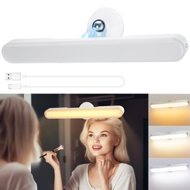 LED Make-Up Table Lighting, Dimmable Vanity Mirror Light for Dressing Table Lamp, 4000 mAh Rechargeable Mirror Lighting Without Cable, Portable Removable 360° Rotation Mirror Lamp Bathroom