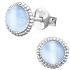 EYS JEWELRY Women's Earrings 925 Silver Round Cat's Eyes 7