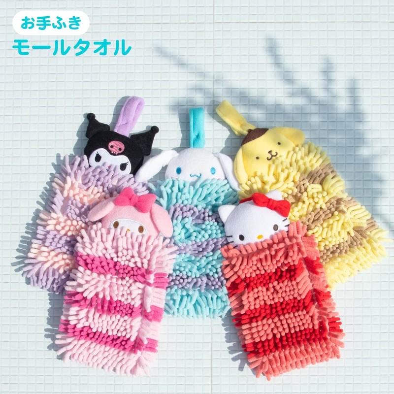 OKA Sanrio Characters Molle Towel, Approx. 5.1 x 14.2 inches
