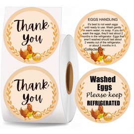 Farm Fresh Eggs Carton Direct Thermal Labels 2Inch Colorful Round Chicken Duck Quail Eggs Packaging Thermal Stickers for Farm-to-Table Packaging, Business, Retail Display 200Pcs