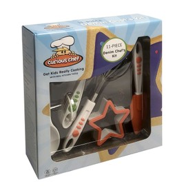 Curious Chef Children's 11-Piece Denim Chef's Kit (TCC50229)