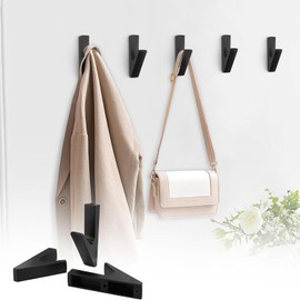 OMKMNOE Pack of 6 Clothes Hooks Wall for Drilling Screws Invisible 15.5 mm Acoustic Panels Hooks Coat Hooks Matt Wall Hooks Coat Hooks Coat Hooks for Jackets, Scarves, Towels and More