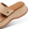Reef Women's Lofty Lux Hi Slide Sandal, Tan Raffia, 9