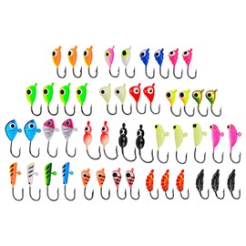 Ice Fishing Jig Kit,Artificial Jigs Set - Fishing Lures Gear for Topwater Freshwater Panfish Crappie Walleye Perch Trout Bluegill