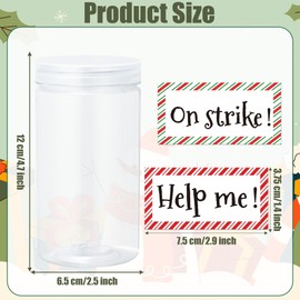 BkeeCten Funny Christmas Elf Carrier - Plastic Jar Container with Help Me & On Strike Labels for Elf on The Shelf, Holiday Tradition Decorations, Christmas Gift for Kids Family (Elf Not Included)