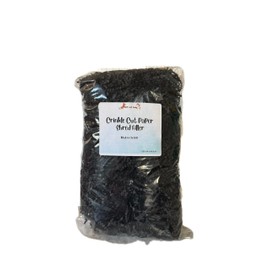 8oz Crinkle Cut Paper Shred Filler - Decorative Packaging and Gift Basket Filling (black)