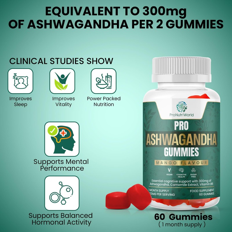 Ashwagandha & Chamomile Gummies High Strength Root Extract | Natural