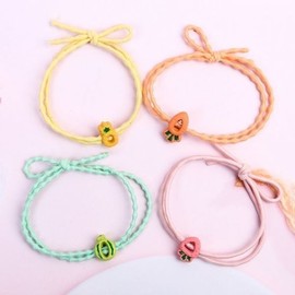 Fruit and vegetable hair tie headband elastic band scrunchie ponytail hair bun women heart ball scrunchie / 과일채소 머리 끈 헤어밴드 고무줄 슈슈 포니테일 똥 여성 하트볼 곱창밴드