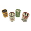 Set of 4 Metal Ashtrays Oil Barrel Retro Style Vintage