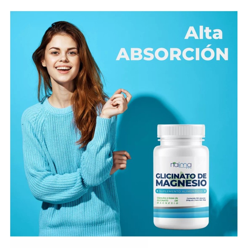 Naíma Glicinato De Magnesio 500mg - 100 Cápsulas Por Frasco