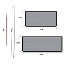 TOP-MAX HA9268S F1051 Dog Gate, Portable Foldable Stair Gate Safe Protection Pet Insulation Net, Keep Dogs Away From Kitchen/Upstair/Indoor 180 x 75 cm