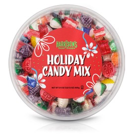 Harrisons Assorted Hard Candy, 21oz | Old Fashioned Candy Assortment | Holiday Candy Mix | Bulk Holiday Candy in Presentable Container | Kosher